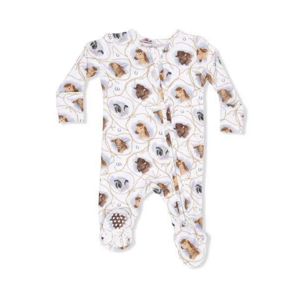 Farm Animals Rope Cameos - 2 Way Zipper Footie