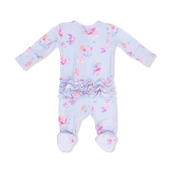 Mermaid Princesses - 2 Way Ruffle Back Zipper Footie