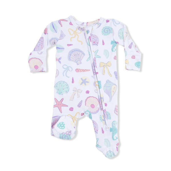 Beach Days - 2 Way Ruffle Back Zipper Footie