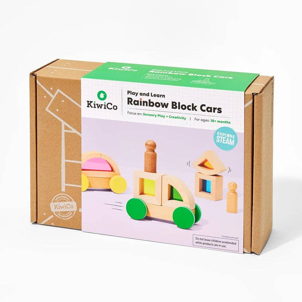 Rainbow Block Cars Stem Toy