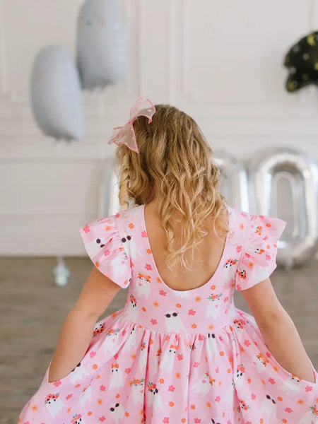 Olivia Dress in Floral Ghost | Girls Halloween Dress