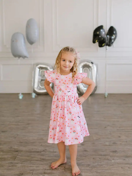 Olivia Dress in Floral Ghost | Girls Halloween Dress