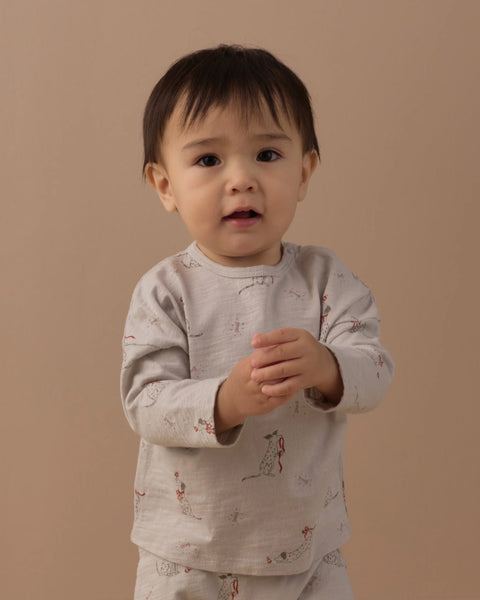 Long Sleeve Tee + Pant Set Dalmatian
