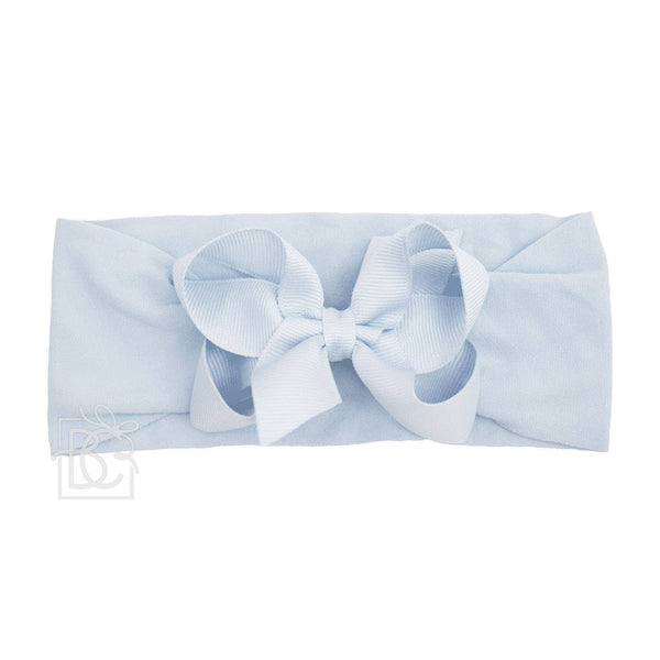 WIDE PANTYHOSE HEADBAND W/CLASSIC GROSGRAIN BOW: RED / 3+ Months / 4.5" Large