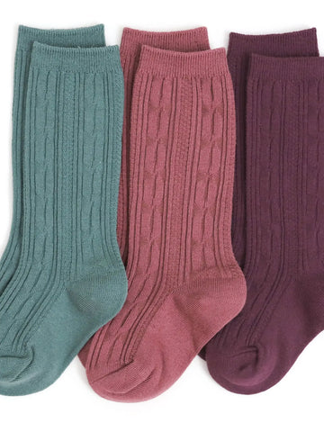 Denali Cable Knit Knee High Sock 3-Pack