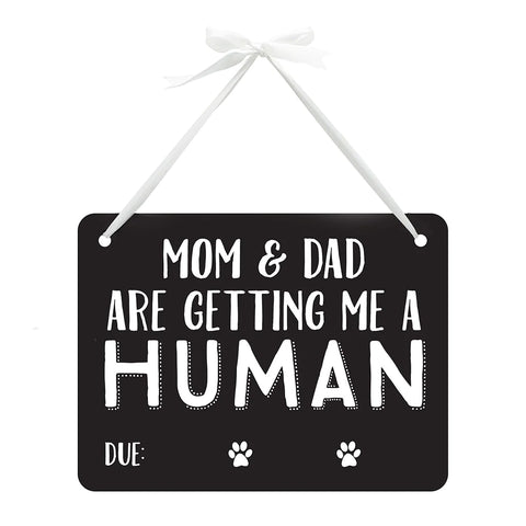 pet's baby announcement chalkboard
