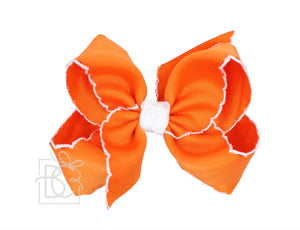 Crochet Edge Bows (Orange & White)