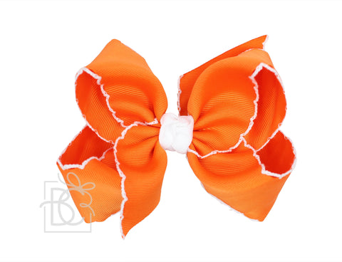 Crochet Edge Bows (Orange & White)