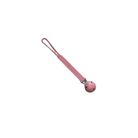 Alyssa Silicone Pacifier/ Toy Clip- Dusty Rose