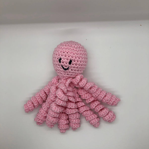 Hand crochet octopus for preemies in pink