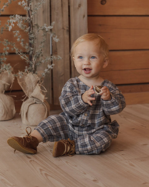 Relaxed Woven Jumpsuit Winter Plaid