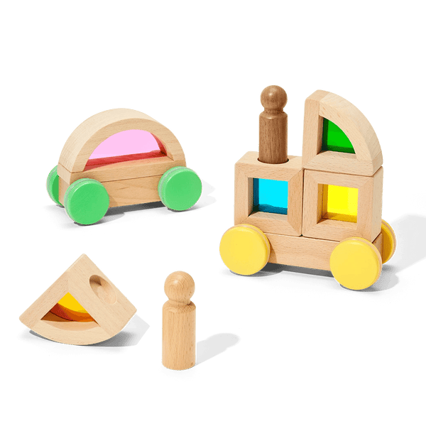 Rainbow Block Cars Stem Toy