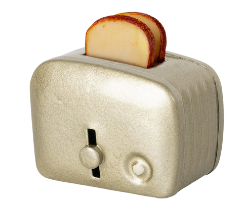 Miniature Toaster & Bread, Silver