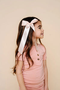 Blush Satin Bow Hairclip