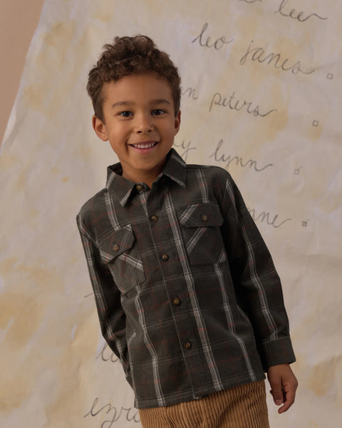 Pocketed Flannel Shirt Holiday Plaid