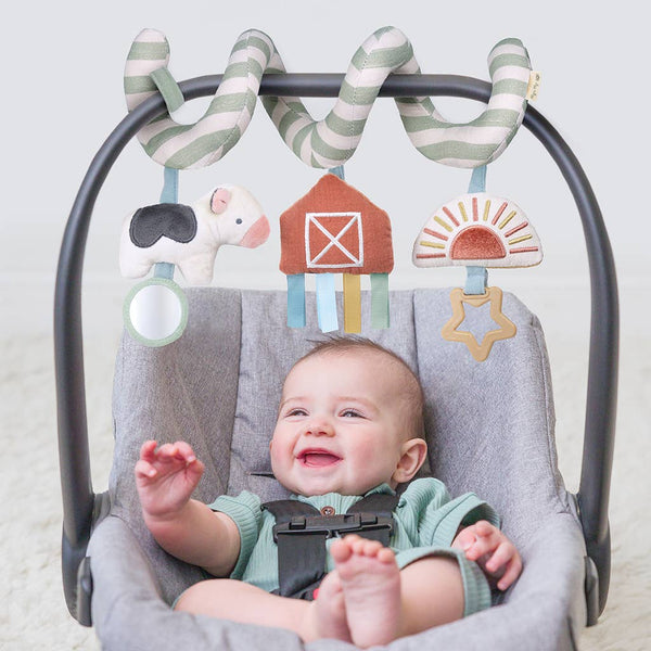 Itzy Bitzy Spiral Car Seat Activity Toy: Farm