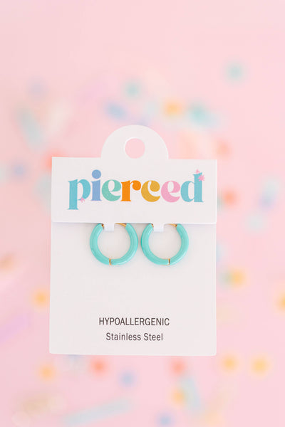 Pink Colored Huggies Earrings
