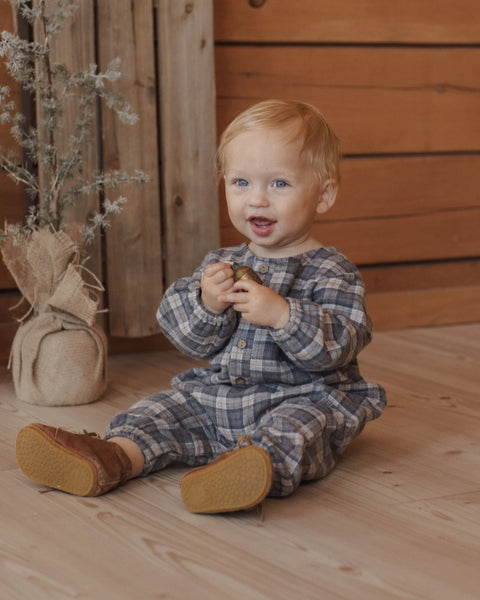 Relaxed Woven Jumpsuit Winter Plaid