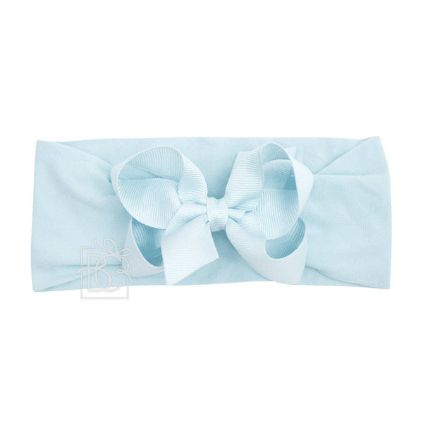 WIDE PANTYHOSE HEADBAND W/CLASSIC GROSGRAIN BOW: RED / 3+ Months / 4.5" Large