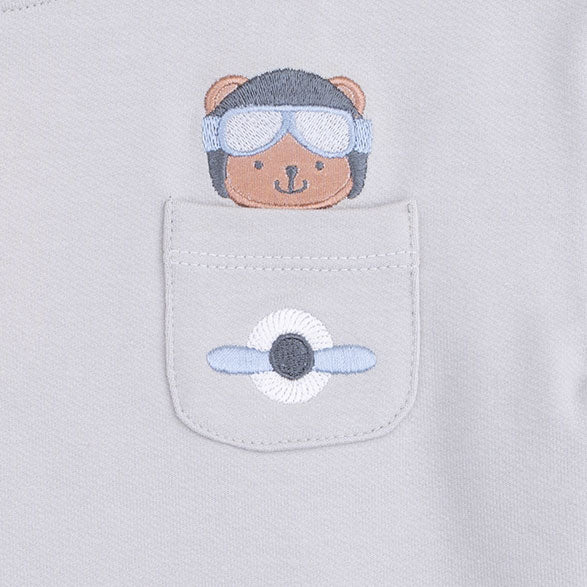 Vintage Airplane Pilots- Drop Sleeve Sweatshirt