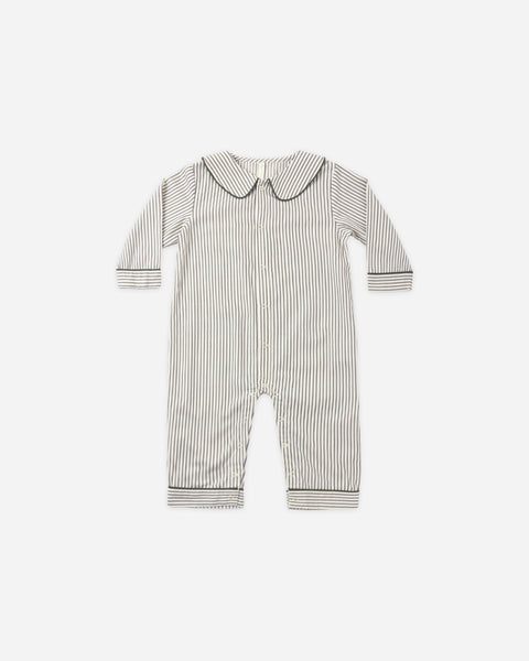 Baby Pajama Romper Evergreen Stripe