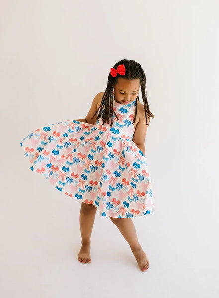 Sofia Dress in Patriotic Bows