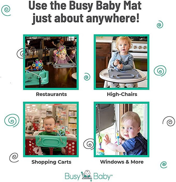 Busy Baby Silicone Placemat - 4 tether version: Spearmint