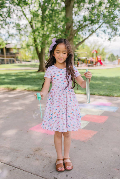 Classic Twirl Dress in Butterfly Rainbow