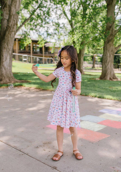 Classic Twirl Dress in Butterfly Rainbow
