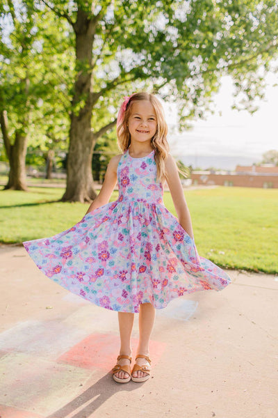Sofia Dress in Serenity Floral | Girls Twirl Dress