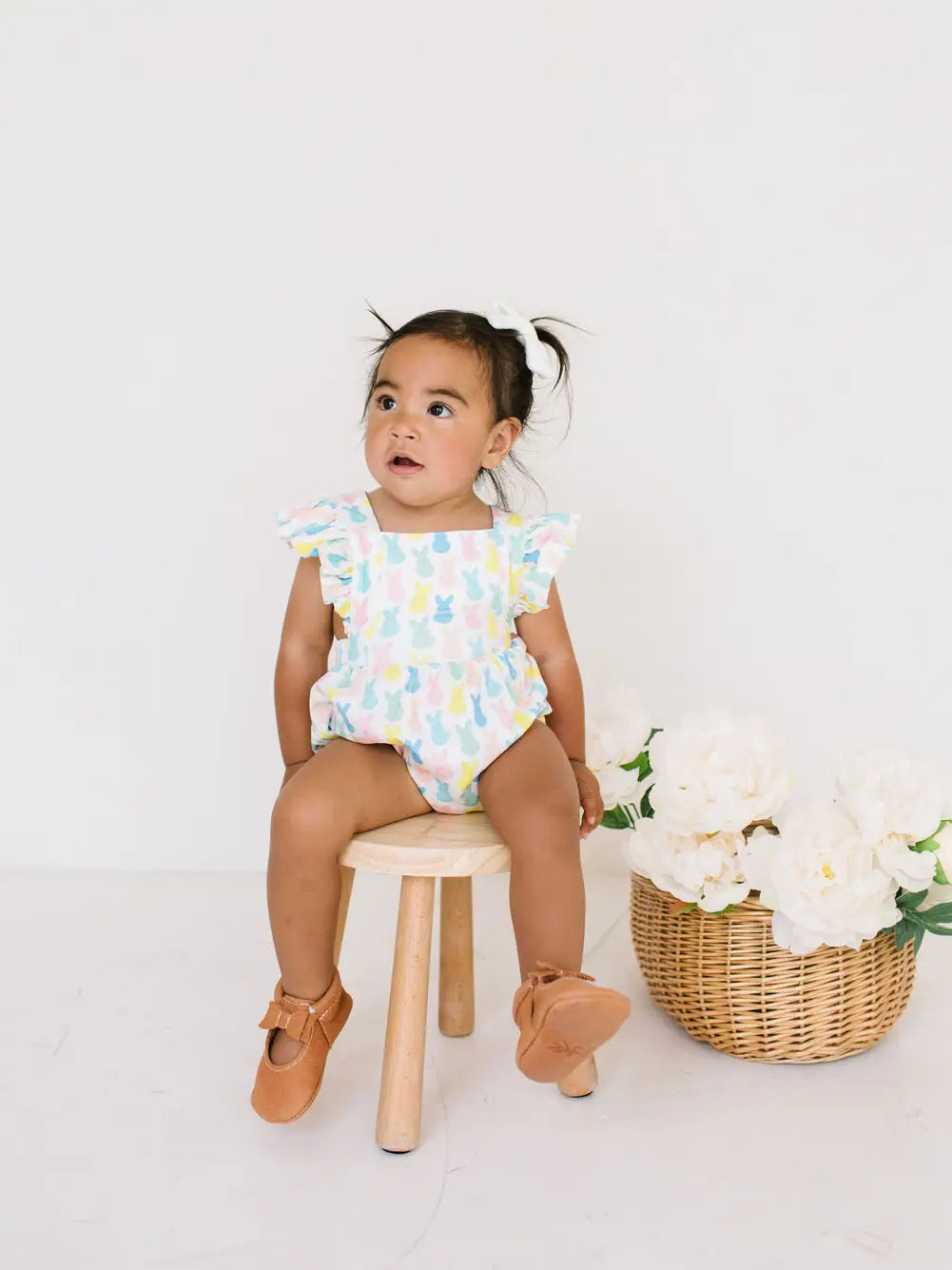 Emmy Romper in Marshmallow Bunny | Baby