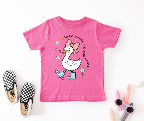 Silly Goose Bow T-shirt (Hot Pink)