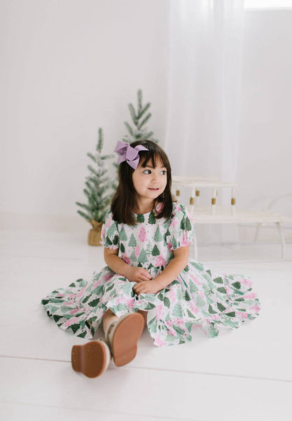 Aura Poplin Dress in Christmas Tree | Girls Dress