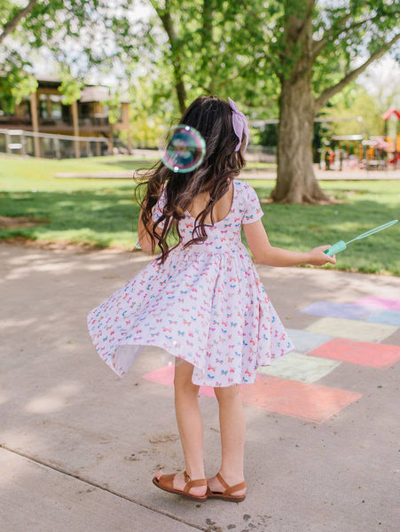Classic Twirl Dress in Butterfly Rainbow