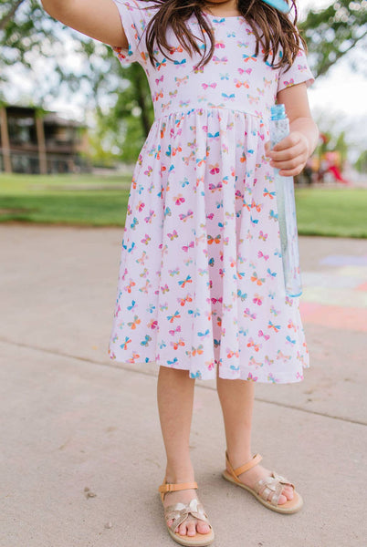 Classic Twirl Dress in Butterfly Rainbow