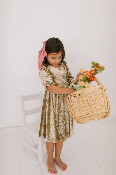 Pippa Dress in Gold Crushed Velvet