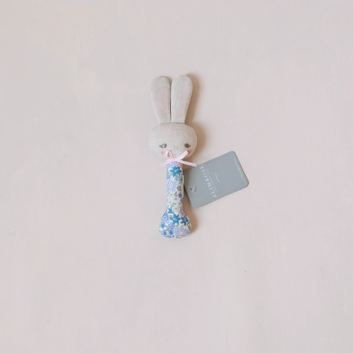 Bunny Stick Rattle Liberty Blue