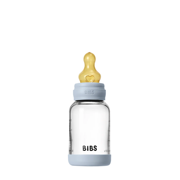 Baby Glass Bottle Set 4oz Latex - Baby Blue