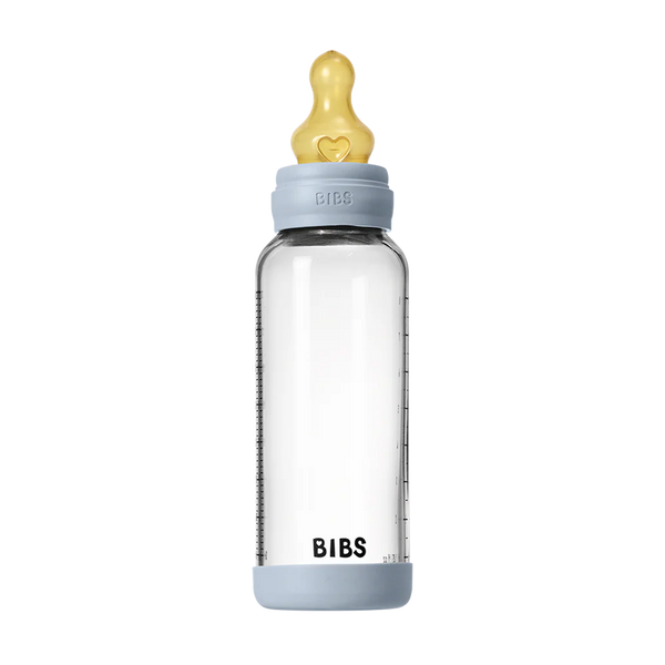 Baby Glass Bottle Set 8oz Latex - Baby Blue