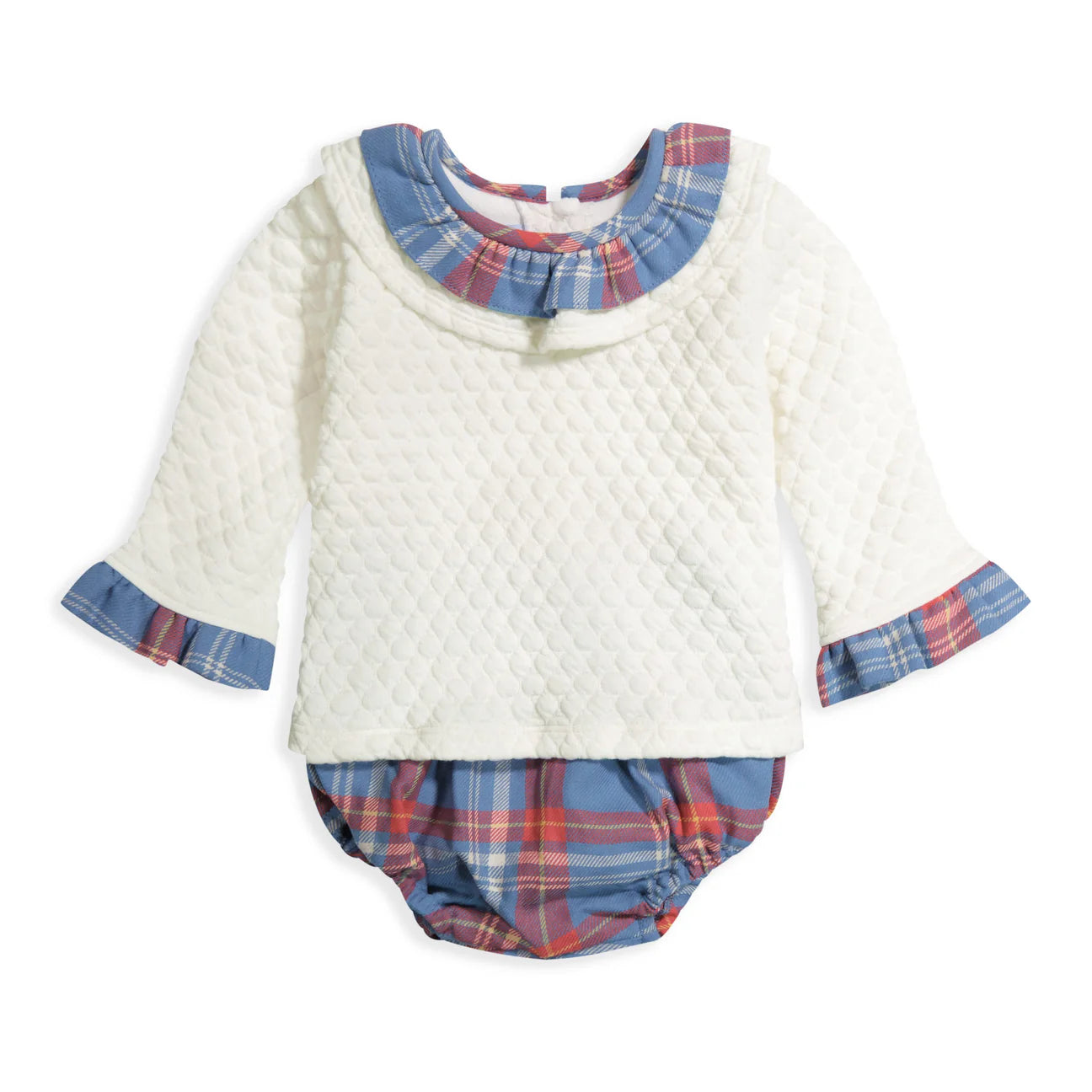 Georgina Bloomer Set- Ivory with Peri Plaid (FINAL SALE)