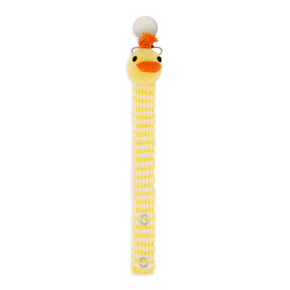 Crochet Pacifier Clip- Chick