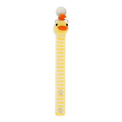 Crochet Pacifier Clip- Chick
