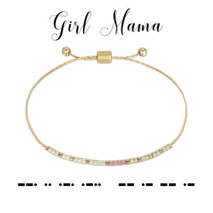 Girl Mam Morse Code Bracelet