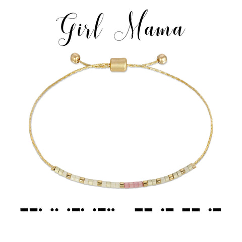 Girl Mam Morse Code Bracelet