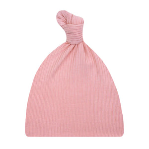 Brielle Ribbed Top Top Knot Hat