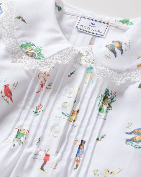 Girl's Twill Lola Nightgown in 12 Days of Christmas