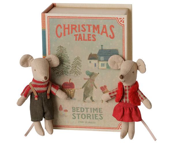 Christmas twin mice, Little sister and brother in book (PREORDER)