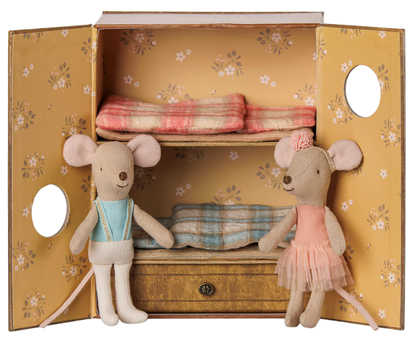Ballet mice in dance studio, Little sister and brother (preorder)