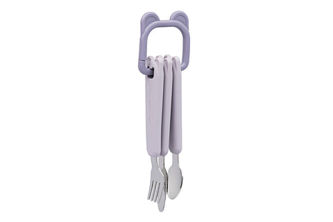 Cutlery Set with Loop Lilac