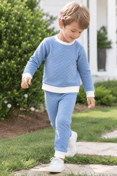 Harris Quilted Playsuit - Baylor Blue